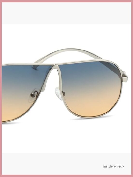 Metal Frame Oversized Aviator Sunglasses UV400 Protection main image 6
